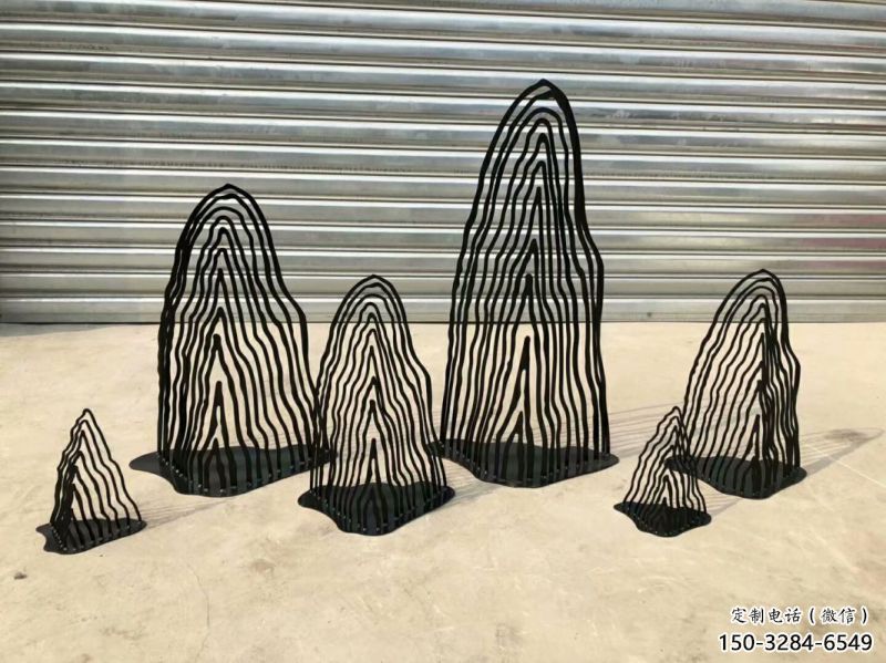 園林假山雕塑，噴漆景觀雕塑，網(wǎng)格形式