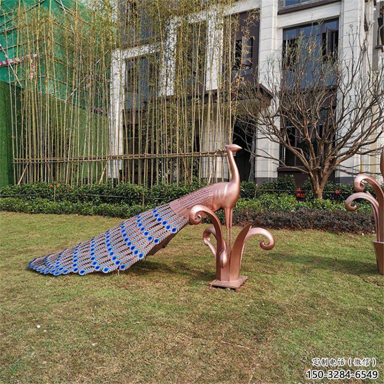 歐式孔雀雕塑生產，白鋼構件，不銹鋼孔雀雕塑通用