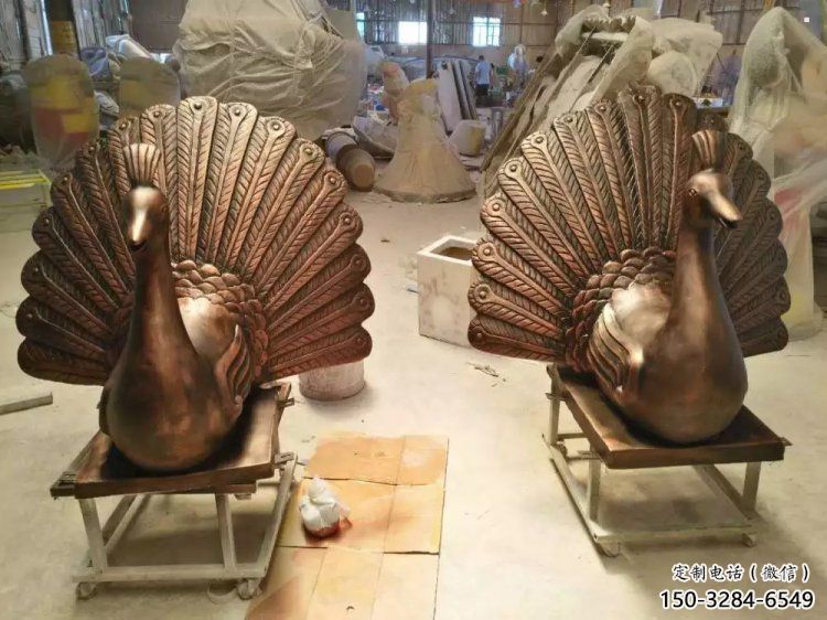 孔雀雕塑制造，廣場雕塑，制造銅孔雀雕塑廠家