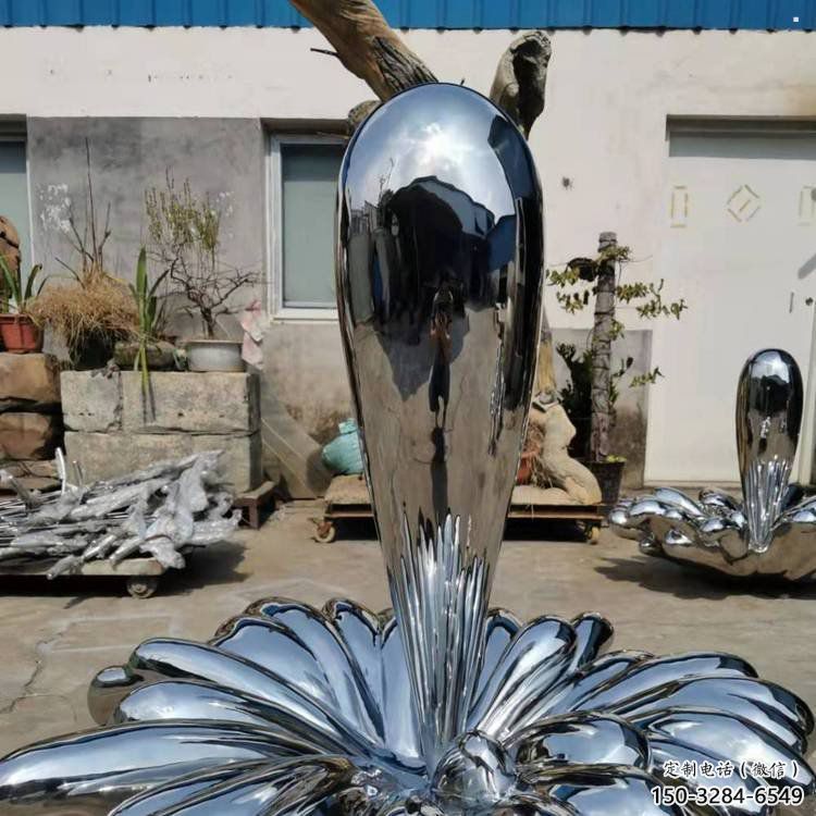 海雕塑通用，陸地擺件，不銹鋼海浪紋雕塑點擊