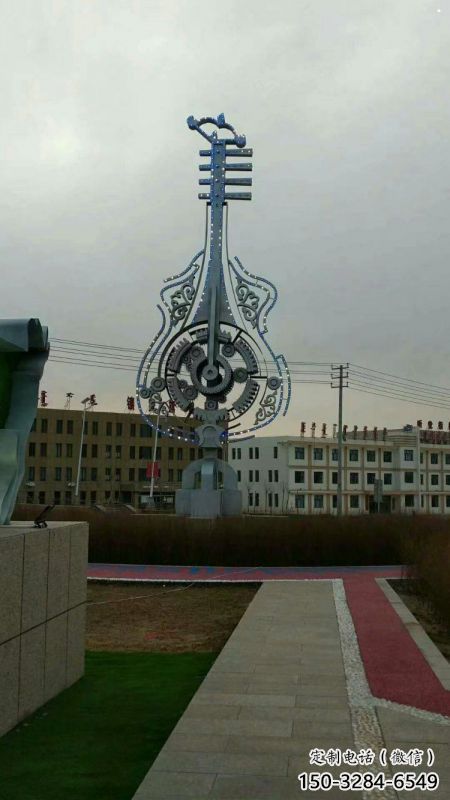 小提琴雕塑定價，街景小品，不銹鋼小提琴雕塑批發