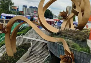 櫻花雕塑優選，陸地擺件，不銹鋼櫻花雕塑廠家