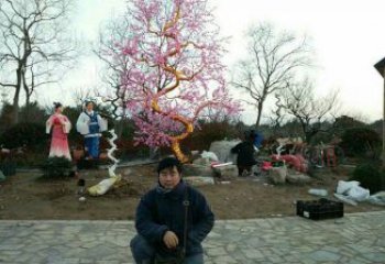 櫻花雕塑預定，露天雕塑，不銹鋼櫻花雕塑制作