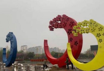 櫻花雕塑制造商，美陳雕塑，不銹鋼櫻花雕塑訂做廠家