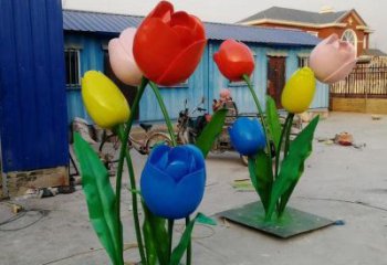 郁金香雕塑廠家，露天雕塑，不銹鋼郁金香雕塑選用