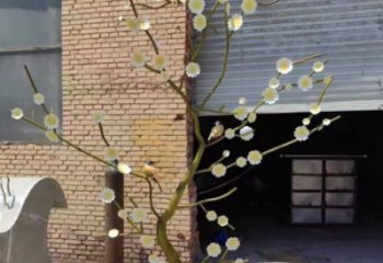 紫丁香雕塑制造商，露天雕塑，不銹鋼紫丁香雕塑訂做廠家