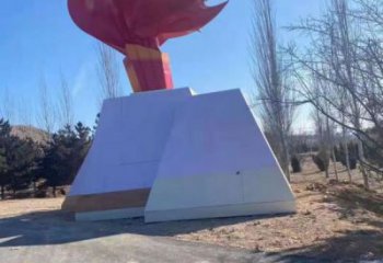 戶外火把雕塑訂做，多彩藝術(shù)，不銹鋼火把雕塑制造