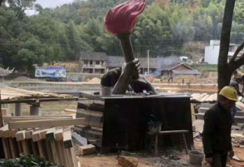 火把雕塑點擊，城區(qū)小品，不銹鋼火把雕塑承接