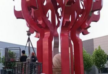 火球雕塑，精神堡壘火球雕塑落地展示
