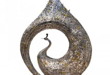 孔雀雕塑廠家，美陳雕塑，鐵藝孔雀雕塑定制