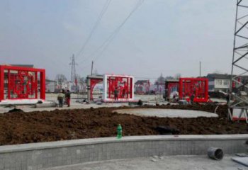 操場(chǎng)福字雕塑，鏤空景觀雕塑，噴砂制造