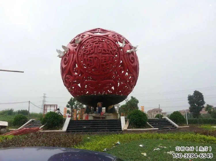 圓球雕塑服務商，街道標識，景觀烤漆圓球雕塑定制