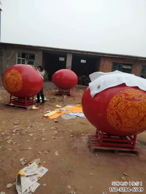 圓球雕塑精選，室外雕塑，不銹鋼烤漆圓球雕塑選定