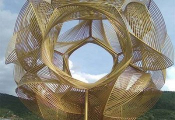 鏤空繡球雕塑預(yù)定，彩鋼制作，不銹鋼繡球雕塑制作