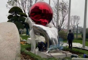 圓球雕塑服務商，街景小品，環境烤漆圓球雕塑訂做