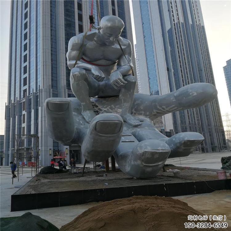 沉思者雕塑廠家，鍛造工藝，手托沉思者雕塑承接