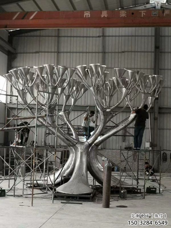 燈光樹雕塑點擊，景觀雕塑，別墅燈光蘑菇樹雕塑制造商