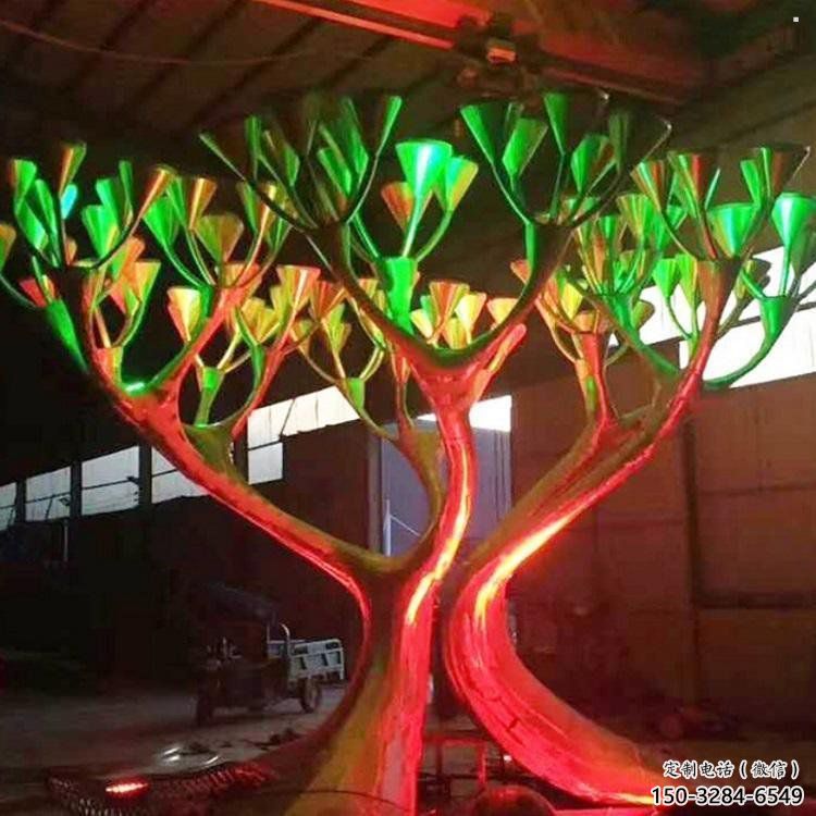 燈光樹雕塑優價，村標概念，燈光蘑菇樹雕塑廠家精品