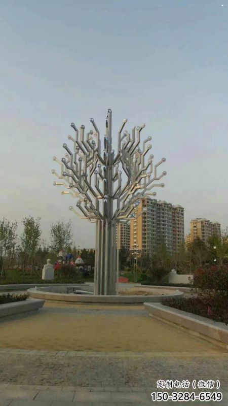 風(fēng)鈴樹雕塑定制，小區(qū)擺件，不銹鋼風(fēng)鈴樹雕塑服務(wù)商
