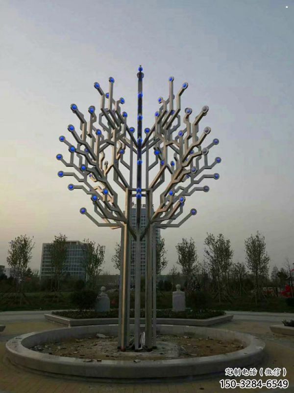 風鈴樹雕塑服務(wù)商，白鋼構(gòu)件，不銹鋼風鈴樹雕塑制作廠家