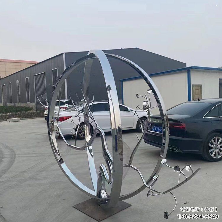 圓環(huán)樹雕塑指用，景觀雕塑，不銹鋼圓環(huán)樹雕塑點擊