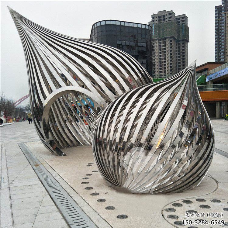 大型水滴雕塑常用，戶外擺放，鏤空水滴雕塑預定