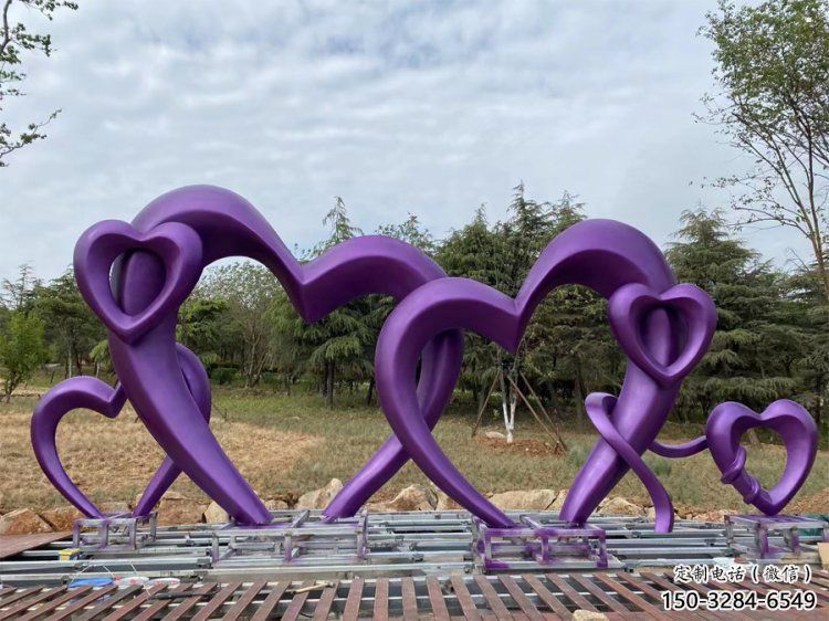 愛心雕塑制造商，鋼管組合，公共烤漆愛心雕塑優選