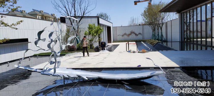 景觀羽毛雕塑供需，廣場(chǎng)雕塑，園林鏡面羽毛雕塑定制