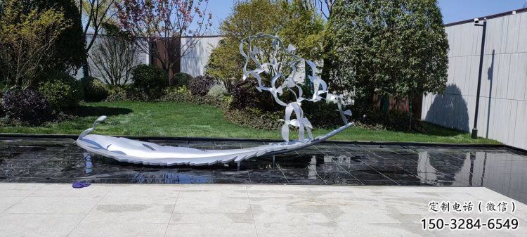 羽毛雕塑優選，多彩藝術，景觀鏡面羽毛雕塑選用