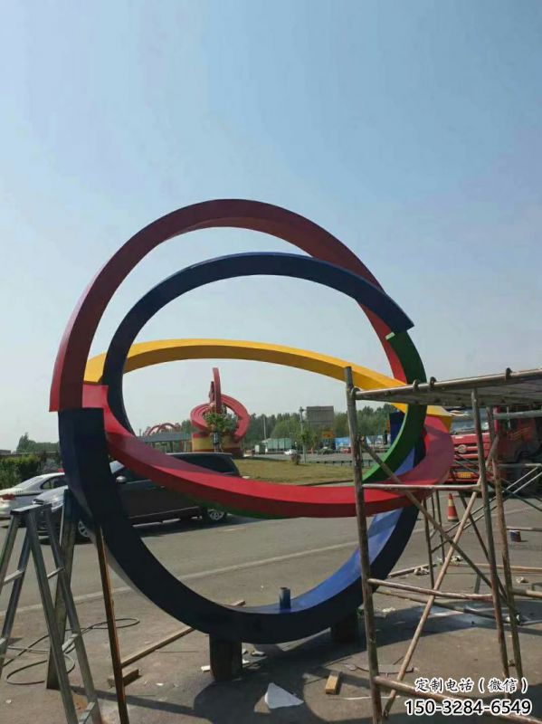 雙環(huán)雕塑制造，歐式風(fēng)格，不銹鋼雙環(huán)雕塑廠家定價