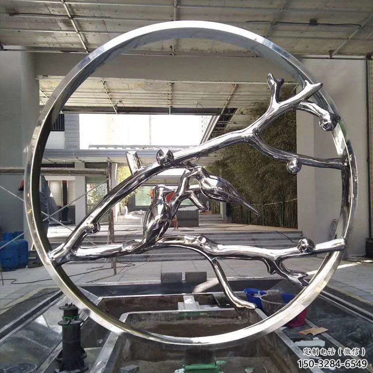 圓環景觀雕塑通用，城市雕塑，不銹鋼圓環雕塑指用