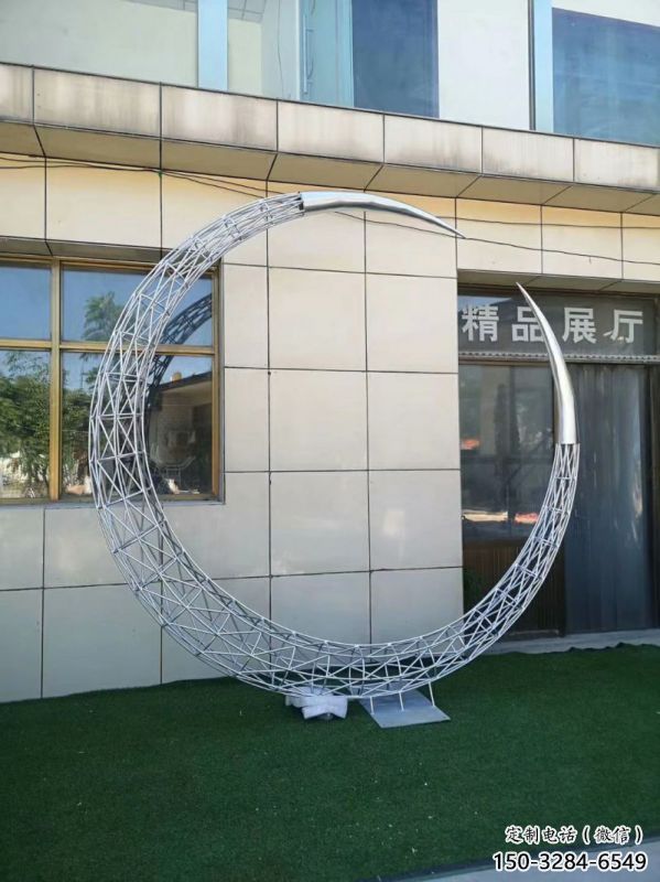 抽象圓環(huán)雕塑預(yù)定，校園雕塑，鏤空圓環(huán)雕塑承接