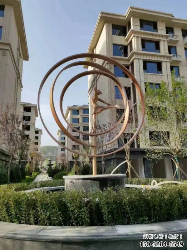 舞者雕塑精選，室外軟裝，抽象圓環舞者雕塑精選