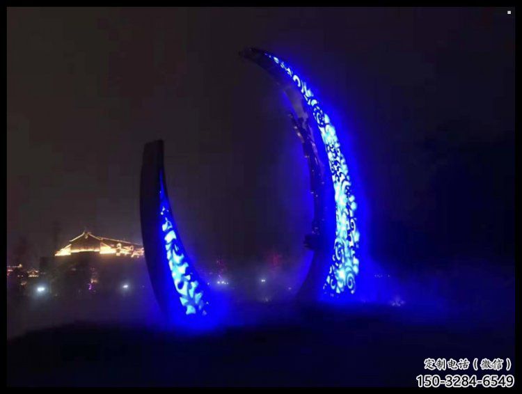 房地產(chǎn)月牙雕塑，仿古景觀雕塑，噴砂制造