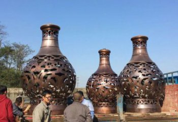 銅花瓶雕塑精選，戶外雕塑，景觀銅花瓶雕塑優價