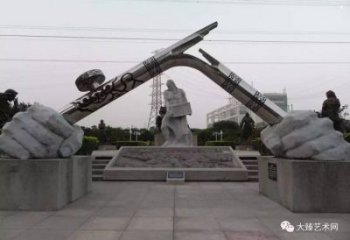 手握鋼筆雕塑，標識雕塑，不銹鋼手握鋼筆雕塑廠家