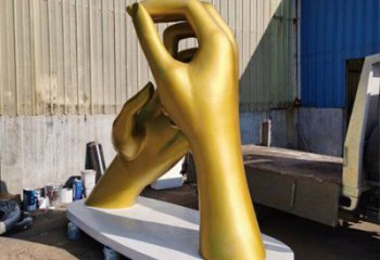 握手雕塑制造商，室外軟裝，不銹鋼握手雕塑生產廠家