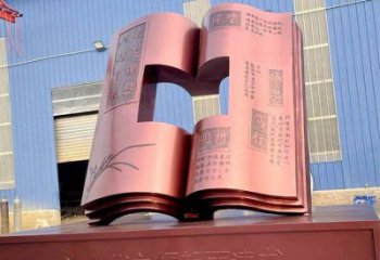 現(xiàn)代銅書籍雕塑，室外軟裝，銅書籍雕塑定制廠家