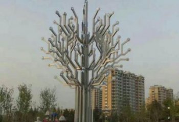 風鈴樹雕塑定制，小區擺件，不銹鋼風鈴樹雕塑服務商