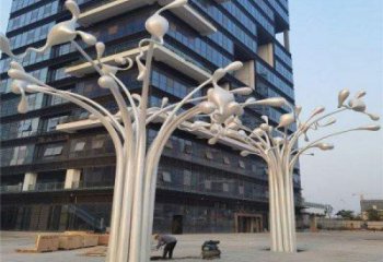 風鈴樹雕塑定做，廣場系列，不銹鋼風鈴樹雕塑制作