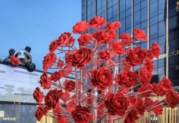 花樹雕塑生產(chǎn)商，歐式風(fēng)格，烤漆不銹鋼花樹雕塑優(yōu)價