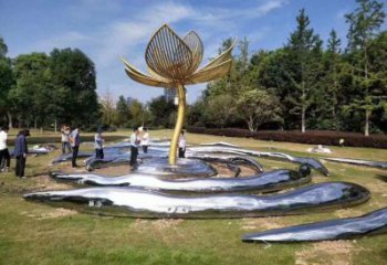 花樹雕塑制造商，街景小品，不銹鋼花樹雕塑定制