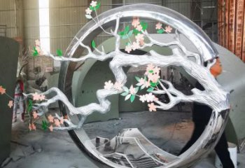 梅花樹雕塑廠家，花園小品，不銹鋼梅花樹雕塑精選