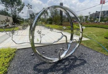 圓環(huán)樹雕塑預(yù)定，戶外雕塑，不銹鋼圓環(huán)樹雕塑特供