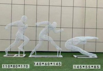 鏤空運動員雕塑供需，鋼管組合，鐵藝人物雕塑制作