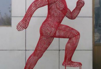 鏤空運動員雕塑選用，美陳雕塑，鐵藝烤漆體育人物雕塑
