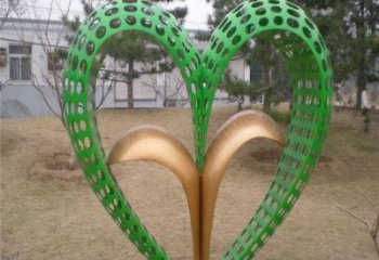 戶外桃心雕塑通用，多彩藝術(shù)，環(huán)境不銹鋼桃心雕塑供應(yīng)