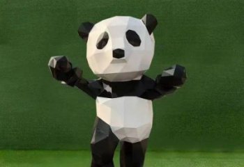 金屬熊貓雕塑制作廠家，城市裝飾，卡通熊貓雕塑標準