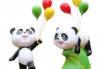 景區熊貓雕塑通用，陸地擺件，卡通熊貓雕塑點擊