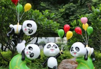 熊貓雕塑觀賞型，露天雕塑，卡通熊貓雕塑訂做廠家